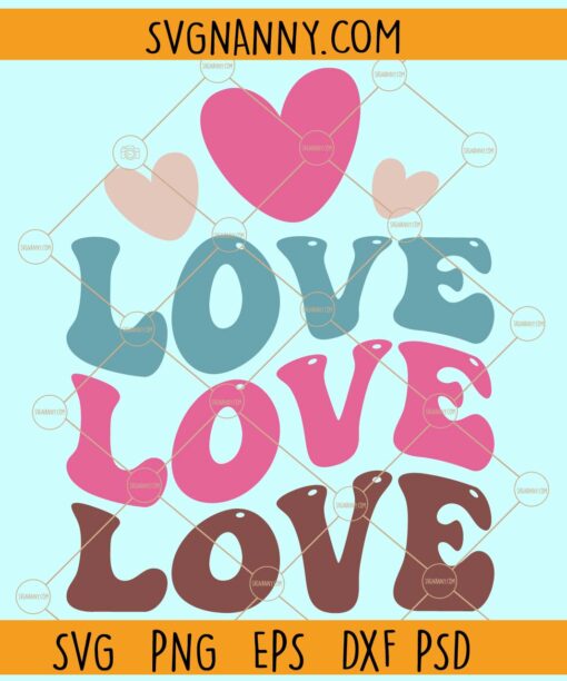 Love wavy letters stacked svg