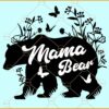 Mama bear with flowers svg