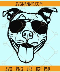 Pitbull with sunglasses SVG