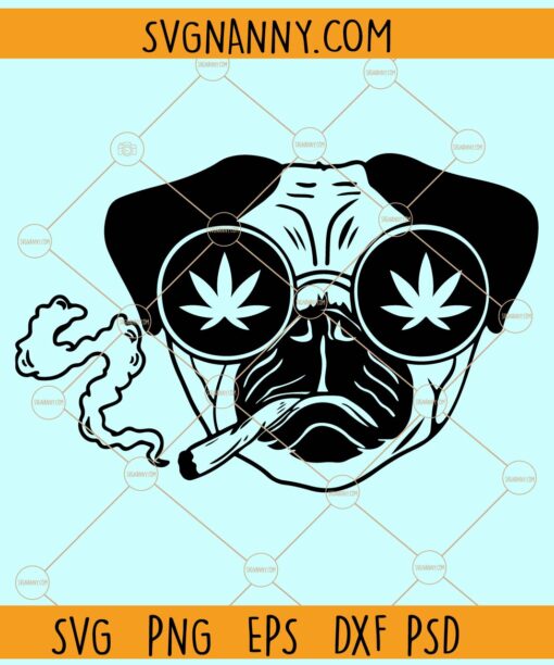 Pug smoking a joint SVG