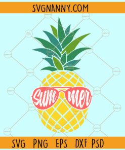 Summer pinapple with sunglasses SVG