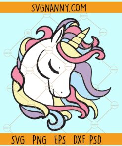 Unicorn head rainbow svg