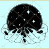 Witch hands holding crystal ball svg
