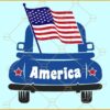 4th of July truck with flag SVG