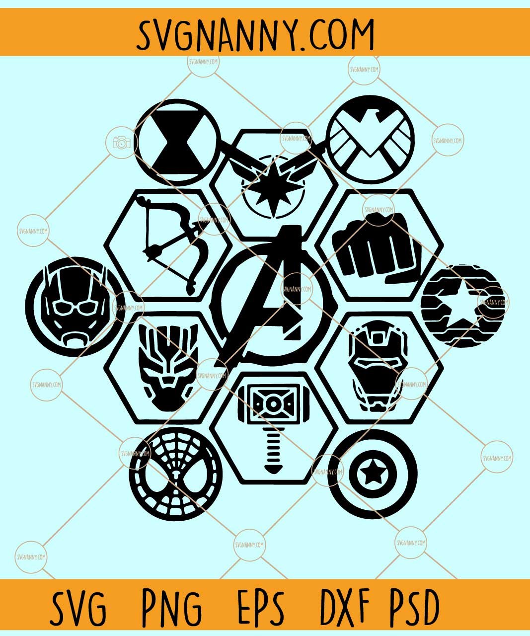 Bundle Superheroes Logo SVG Marvel Avengers Superhero Symbol