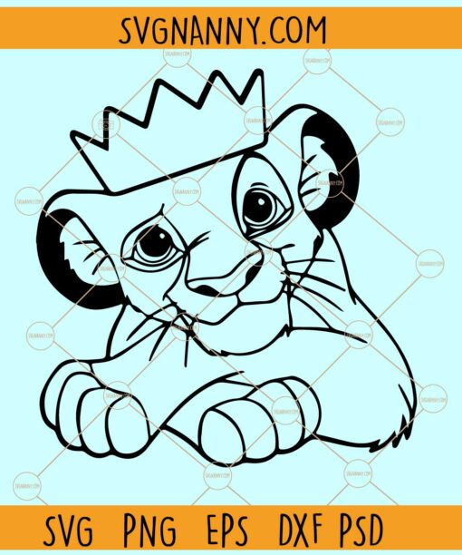 Baby Lion King with crown Svg