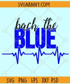 Back the Blue Heartbeat Svg