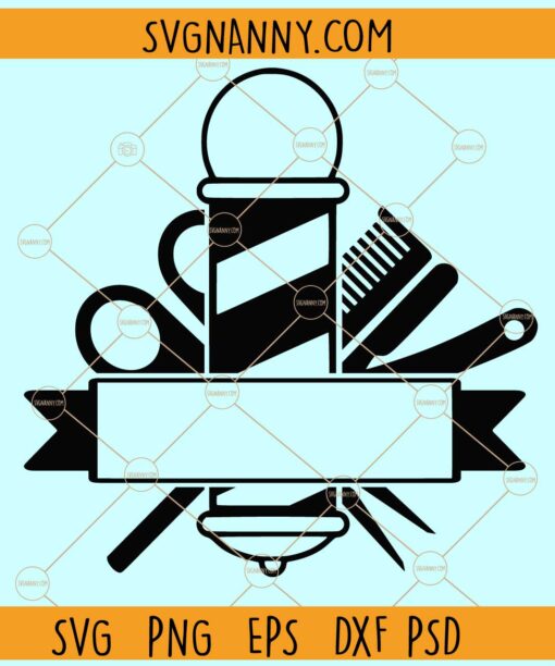Barber Pole Split Monogram Svg
