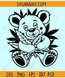 Bear smoking weed svg