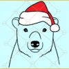 Bear with Santa hat svg