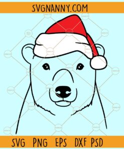 Bear with Santa hat svg