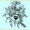 Bee on flowers SVG