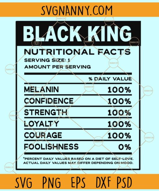 Black king nutritional facts svg