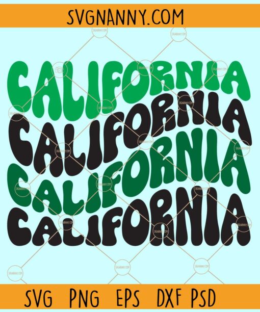 California wavy text stacked svg