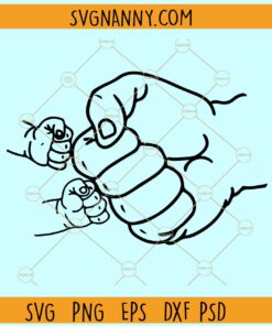 Daddy and kids fist bump svg