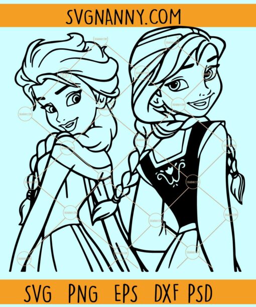 Disney Elsa and Anna svg