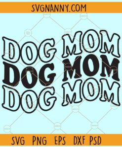 Dog mom wavy stacked svg