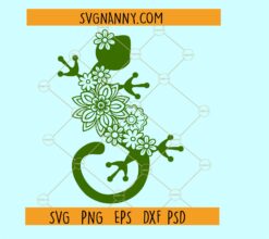 Floral Gecko SVG