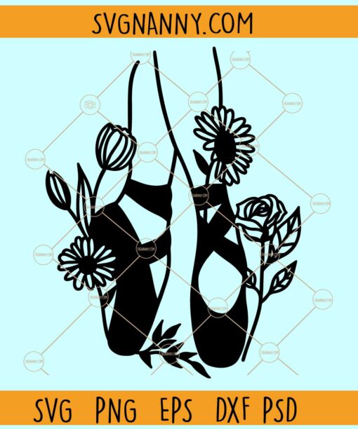 Floral ballet shoes SVG