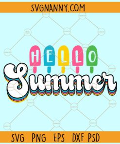 Hello summer retro svg