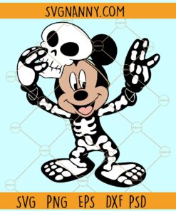 Mickey mouse with halloween mask svg