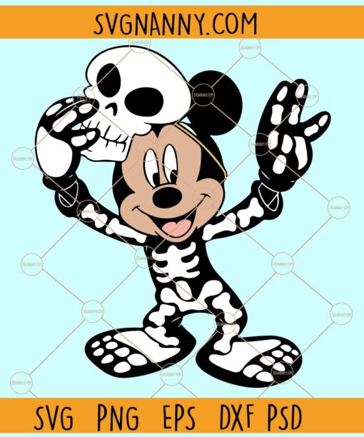 Mickey mouse with halloween mask svg