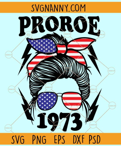 Phoroe 1973 Patriotic messy bun svg