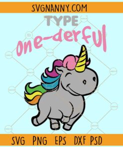 Type One-derful unicorn svg