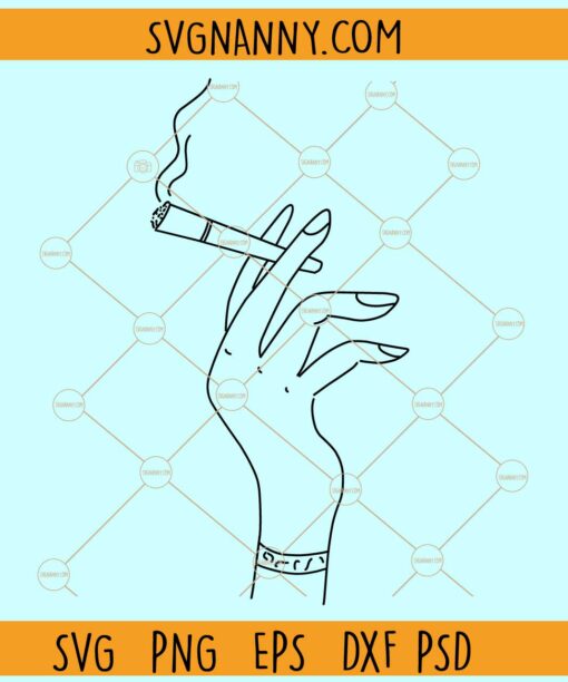 Woman Hand Holding Weed Svg
