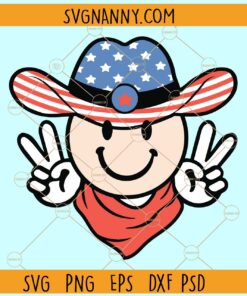 4th of July smiley cowboy svg