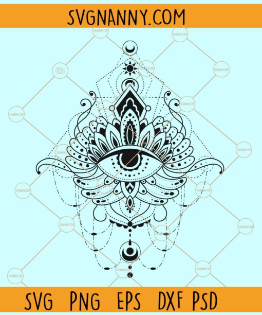 Boho illustration mystical eye svg