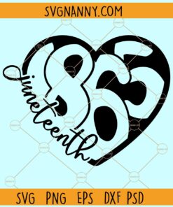 Juneteenth 1865 heart svg