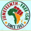 Juneteenth freeish since 1865 svg