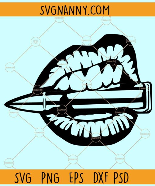Lips bullet bite svg
