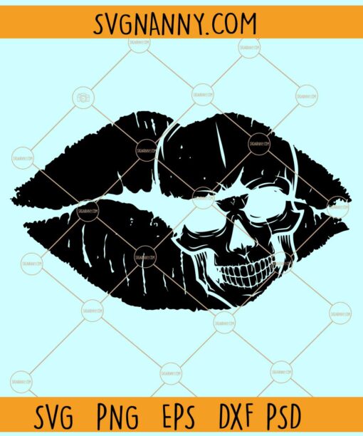 Lips skull print SVG