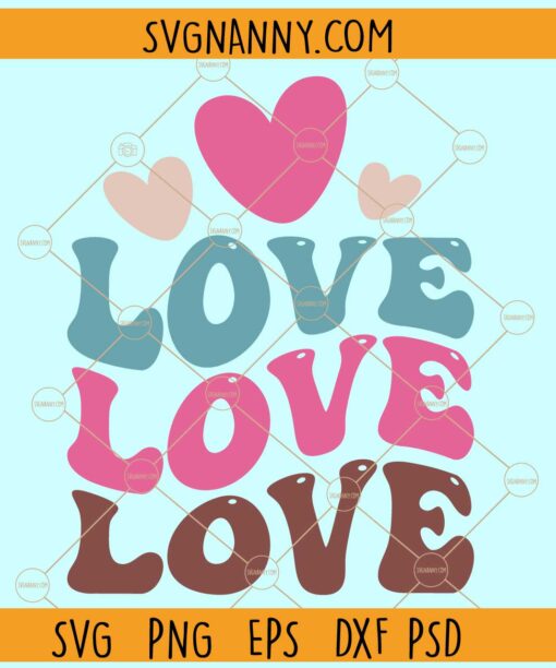 Love wavy letters svg