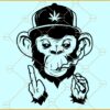 Monkey smoking joint SVG