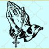 Praying Hands Rosary Beads SVG