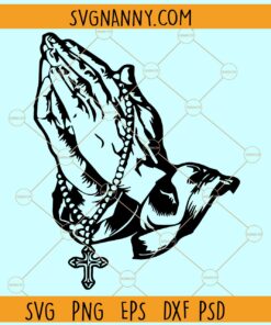 Praying Hands Rosary Beads SVG