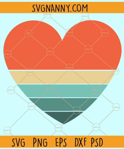 Retro Rainbow Heart SVG