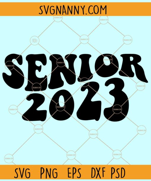 Senior 2023 wavy letters svg