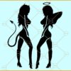Sexy Devil and Angel Girls Svg