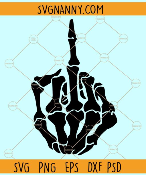 Skeleton Middle Finger SVG