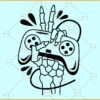Skeleton hand holding Game Controller Svg