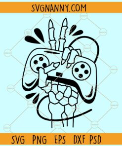 Skeleton hand holding Game Controller Svg