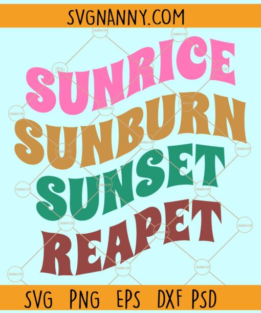 Sunrise sunburn sunset repeat wavy stacked SVG
