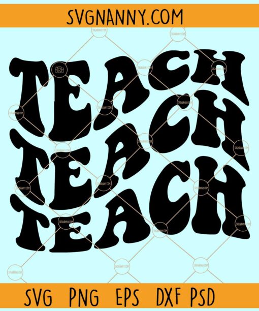 Teach wavy letters svg