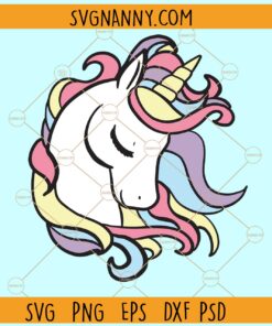 Unicorn head rainbow svg