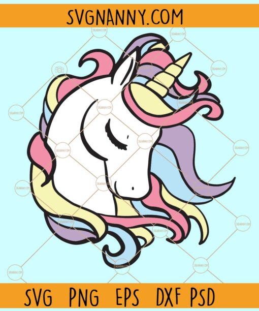 Unicorn head rainbow svg