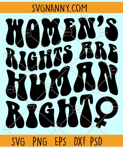 Women rights are Human rights wavy letters SVG